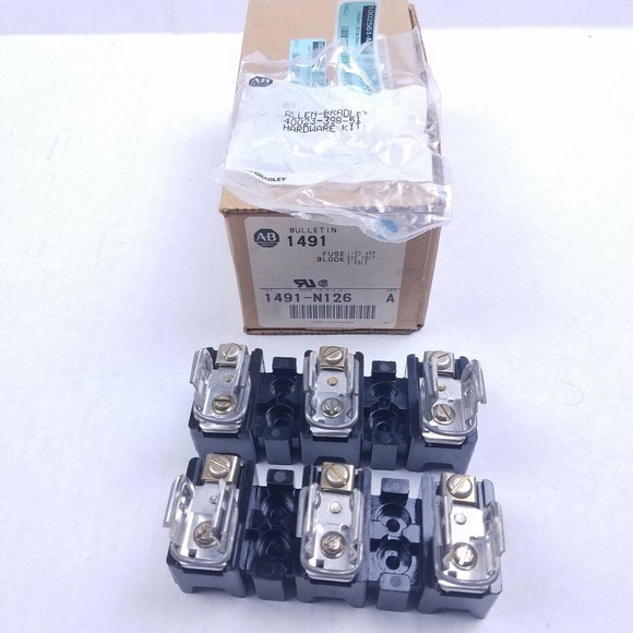AB Allen Bradley 1491-N126 Series A 30A 600V 3 Pole Fuse Block - Picture 2 of 6
